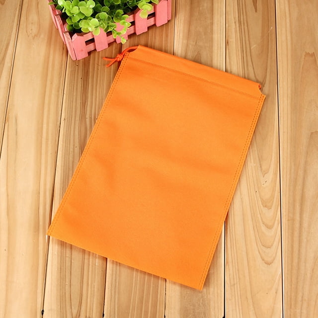 40Cm*30Cm Large Dust-Proof Non-Woven Drawstring Bag Orange Organizers and Storage, Medium Size Non Woven Storage Bag Large Capacity Foldable Classified Shoe, 1×Storage Bag, by Meiiso