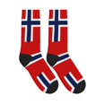 thumbnail image 4 of Women's Men's Norway Flag Colorful Novelty Pattern Crew Athletic Socks, 4 of 7