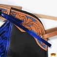 thumbnail image 3 of Hilason Pro Rodeo Bull Riding Chaps Western Leather kid Black Blue Fringes, 3 of 6
