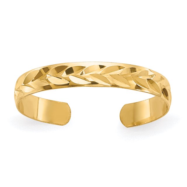 14k Yellow Gold Adjustable Toe Ring Open Midi
