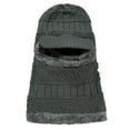 thumbnail image 3 of Chuancc Winter 3 in 1 Thermal Fur Lined Trapper Hat with Ear Flap Full Face Warmer Cover Windproof Cycling Motorcycle Headwear Gray One Size, 3 of 4