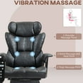 thumbnail image 3 of 400lbs Capacity Office Chair With Vibration Massage System, Lumbar Support, Foot Rest, Microfiber, Black, Stable And Reclining 6 Vibration, Heat, Removable Pillow For Added Comfort, 3 of 5