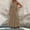 Brown, variant on Sundress Sevevn Womens Summer Maxi Dresses Fit & Flare Flowy V Neck Sleeveless Swing Casual Tiered Beach Sundress