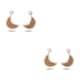 thumbnail image 4 of Qarigey 1 par de aretes colgantes en forma de luna vintage, joyería colgante, café blanco Café con leche 2piezas Qarigey CBP270651, 4 of 5