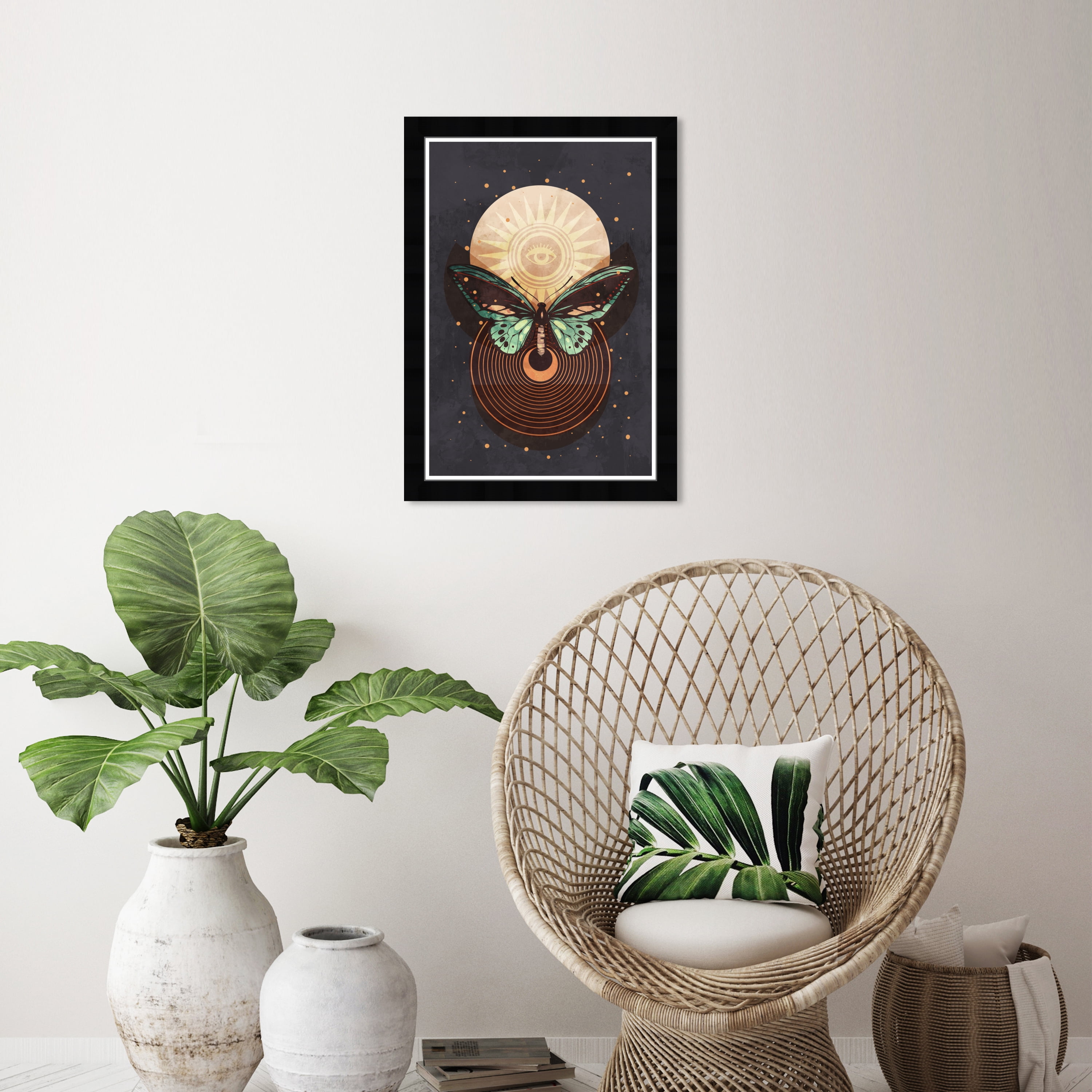 Wynwood Studio Prints Cosmic Wings Astronomy and Space Sun Wall Art Canvas Print Orange Dark Gray 13x19