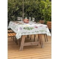 thumbnail image 2 of Outdoor Tablecloth with Umbrella Hole and Zipper, Spring Floral Rectangle Table Cloth 54x80 Inch Waterproof Tablecloth, Pink Flowers Sage Green Plaid Pastoral Picnic Table Cover for Patio Camping, 2 of 7