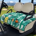 thumbnail image 3 of Psesaysky Golf Cart Seat Covers, Tropical Universal Golf Cart Seat Towel Blanket with 4 Front Pockets & Non-slip Bottom Fits for EZGO, Yamaha, Club Car and More 2 Person Seats (Green Monstera), 3 of 8