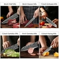 thumbnail image 2 of Kitchen Chef Knives Set of 6 Damascus Laser Blade Japanese Knife High Carbon Steel Slicing Cleaver Knife for Cooking Cutting Meat, 2 of 7