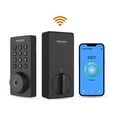 thumbnail image 3 of Philips Smart Wi-Fi Door Lock with Push Button Lighted Keypad Pin Code, Fingerprint Scanner, Traditional KEY and APP Access, 3 of 6