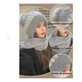 thumbnail image 4 of Gorro Y Bufanda De Punto Para Invierno Frío Mujer En Uno, 4 of 7