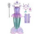thumbnail image 4 of Mermaid Dress for Girls Charm Princess Cosplay Little Mermaid Ariel Costume for Kids Birthday Carnival Party Halloween Clothing, 4 of 5