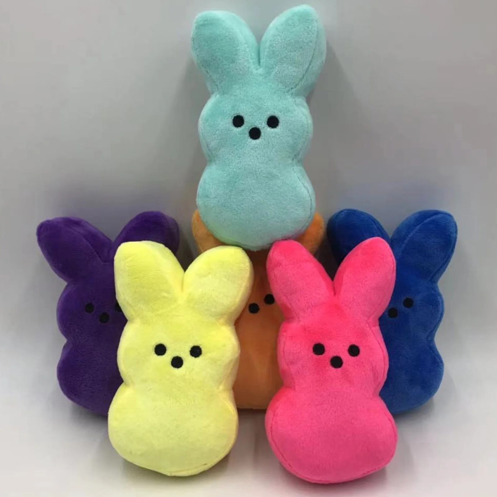 Yanxiao 12PCS Easter Stuffed Bunny Plush Toys, 6" Easter Bunny Stuffed Animals Bulk Plushie, Easter Basket Stuffers Egg Fillers Party Supplies Gift for Kids