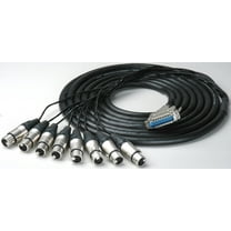 Sescom Built Canare Analog 25Pin Dsub to 8 XLR Audio Cable with 24" Fanouts 25ft