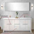 thumbnail image 5 of Lafarre 72" W White Double Vanity, Cultured Marble Top, Rose Gold Faucet Set & 70" Mirror, 5 of 6