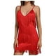 thumbnail image 1 of Vestido informal de mujer con espalda abierta y cuello en V profundo: vestido sexy con fruncidos hasta la rodilla para fiestas, citas o salidas nocturnas., 1 of 3
