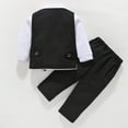 thumbnail image 7 of Gubotare Baby Boy Formal Outfit Kids Toddler Boy Gentleman Outfits Button Down Shirt Suspender Pant Wedding Formal Church Suit Dress Birthday Clothes 1T 2T,(Black 1-2 Years), 7 of 7