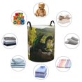 thumbnail image 4 of Fotbe Deep Forest Stone Green Dragon Cesto de Ropa con Asas, Cesto Impermeable de Gran Capacidad, Bolsa de Lavado para Dormitorio, Cesto de Ropa con Ruedas y Asas-Small, 4 of 6