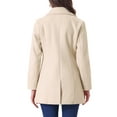 thumbnail image 3 of INSPIRE CHIC Women's Shawl Collar Single Breasted Mid-Thigh Overcoat XS Beige, 3 of 8