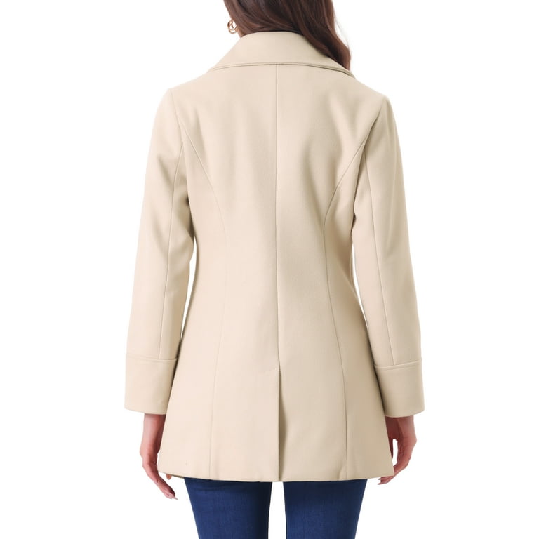 INSPIRE CHIC Women's Shawl Collar Single Breasted Mid-Thigh Winter