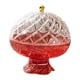 thumbnail image 1 of Plato frutero elegante y elevado para decoración de mesa, bombonera europea con drenaje. Rojo transparente, 1 of 9