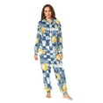thumbnail image 2 of FORMRS Onesies Pajama for Adults Unisex Hoodie Winter Jumpsuit One Piece Sleepwear, Sizes S-2XL, Retro Plaid Lemon, 2 of 7