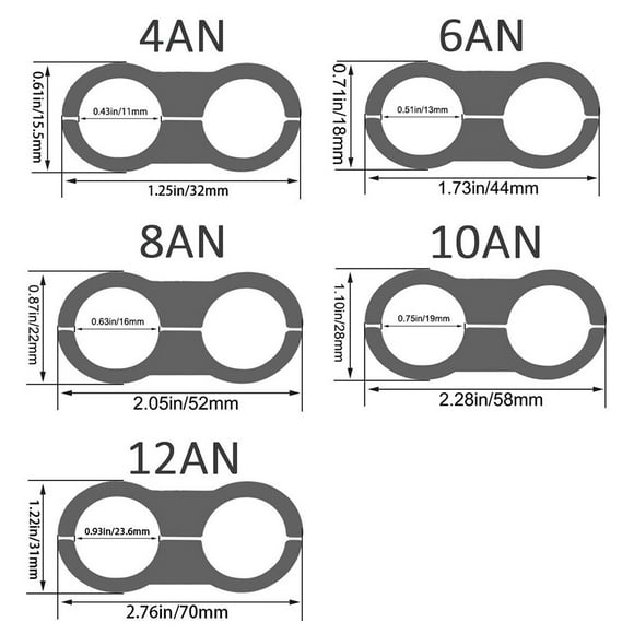 4Pcs Hose Separator Clamp 4AN 8AN 10AN Clamp Bracket Adapter For 12AN Oil Fuel Hose Line,4Pcs/lot 6AN Separator Clamp Adapter For Oil Fuel Line。 red AN10