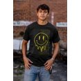thumbnail image 5 of Trippy Melting Dripping Happy Face Men's Graphic T Shirt Tees Brisco Brands S, 5 of 6