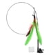 thumbnail image 1 of Pluma de gato divertida, varita interactiva de mano con ventosa para gatos, pluma verde, 1 of 14