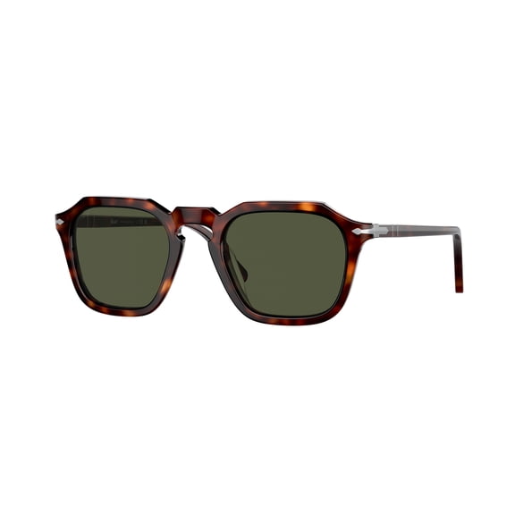 Persol Men's 0Po3292s Geometric Tortoiseshell Acetate Sunglasses With Dark Green Lenses Brown