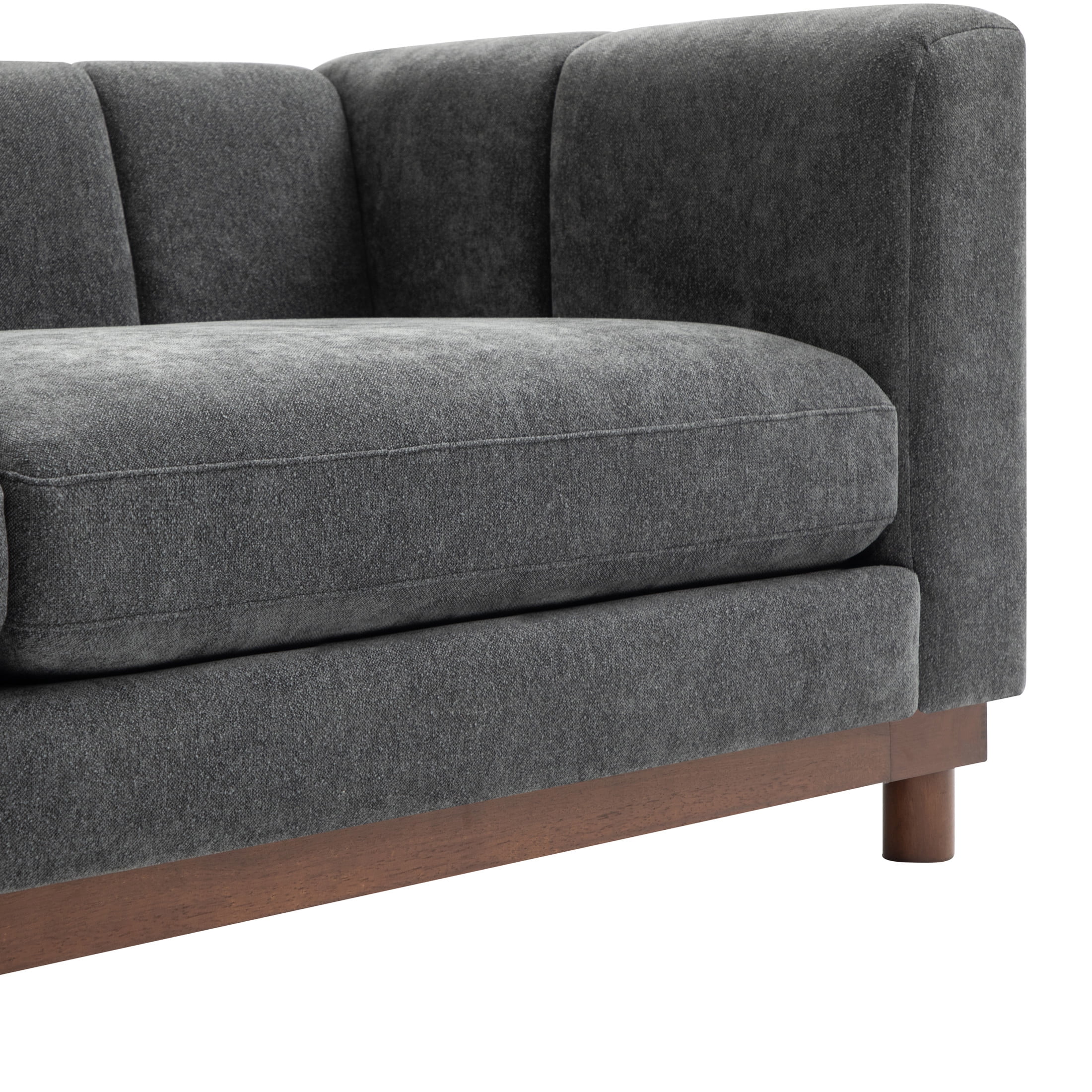 Christopher Knight Home 78.7" Chenille Loveseat Sofa, Modern Upholstered Couch with Square Arms, Dark Gray