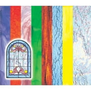 Roylco Stained Glass Craft Paper, 5-1/2 x 8-1/2 Inches, Assorted Colors, Pack of 24