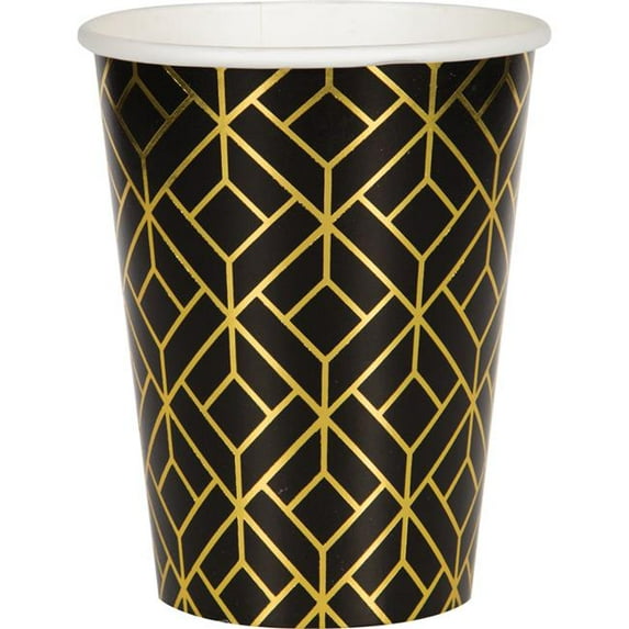 Creative Converting 343966 12 oz Roaring 20s Paper Cup, 8 Count - Case of 12