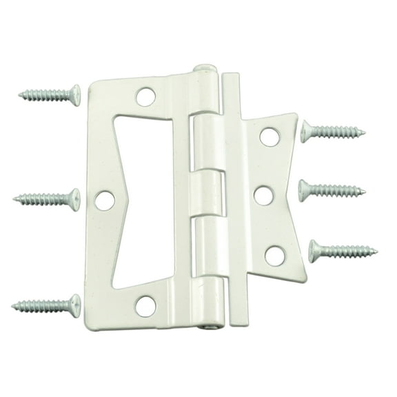 3" White Steel Non-Mortise Hinges (2 pcs.)