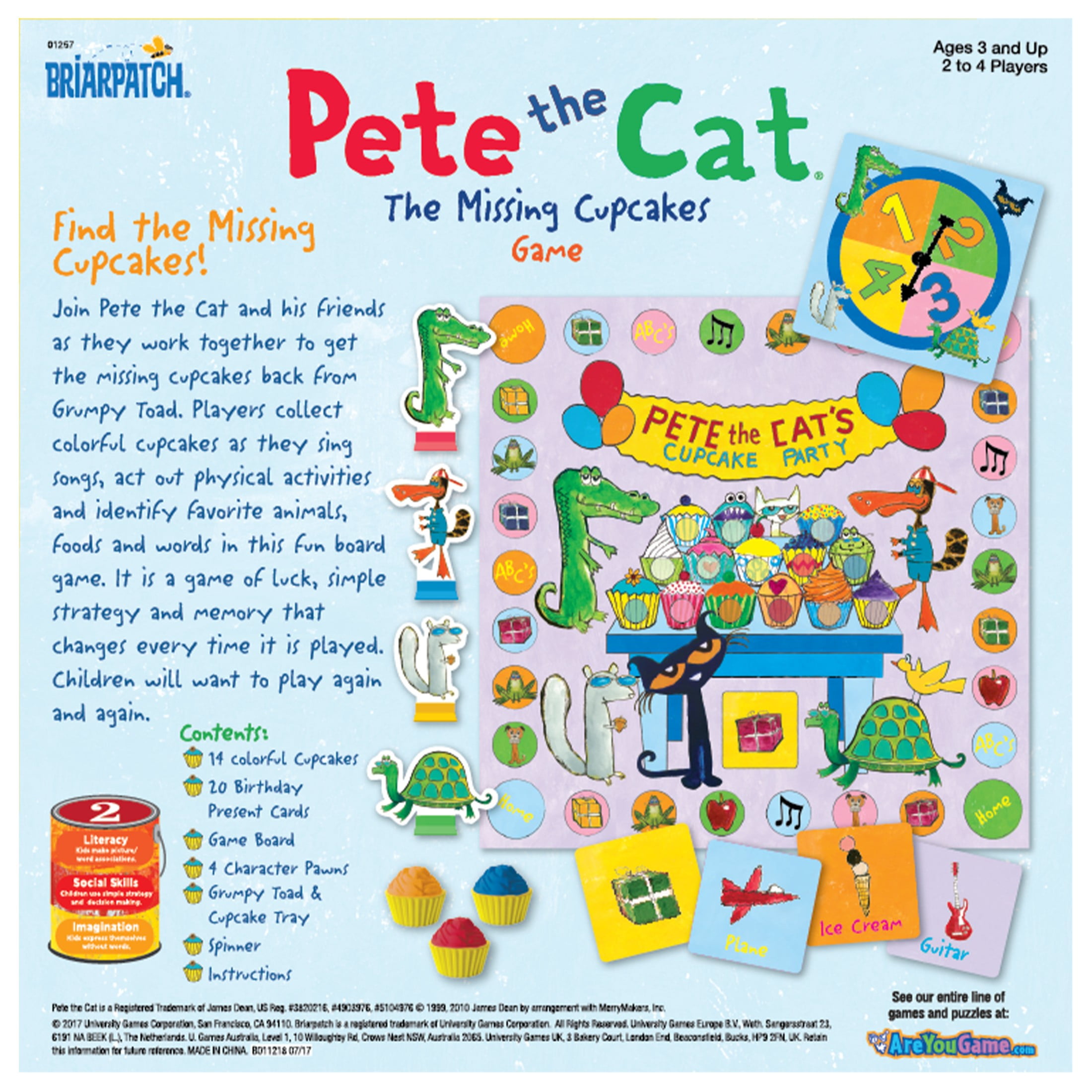 Briarpatch | Pete the Cat The Missing Cupcakes Game, Fans of Pete the Cat Books, Preschool Early Learning Game, For Ages 3+