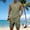 Army Green, variant on Mens Linen Sets 2 Piece Outfits Lace up Sleeveless Shirt and Medieval Viking Pirate Shorts Set Vacation Outfit for Men Summer Beach Suits Big and Tall Size S-3XL White