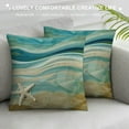 thumbnail image 3 of Shiartex  Abstract Throw Pillow Cushion Cover, Abstract Design Modern Illustration of Waves Starfish Sandy Beach Aquatic Theme, Decorative Accent Pillow Case White, 3 of 5