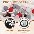 thumbnail image 3 of Uxcell 15 Paquete Botón Cubierto de Tela, 15mm 24L Botones Redondos de Costura con Vástago de Metal para Abrigo, Vestido, Suéter, Sombreros, Manualidades, Negro, 3 of 7