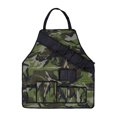 thumbnail image 1 of Delantal de barbacoa novedoso para chefs con 6 bolsillos, portabotellas y divertidos utensilios de cocina unisex. Verde camuflaje, 1 of 6