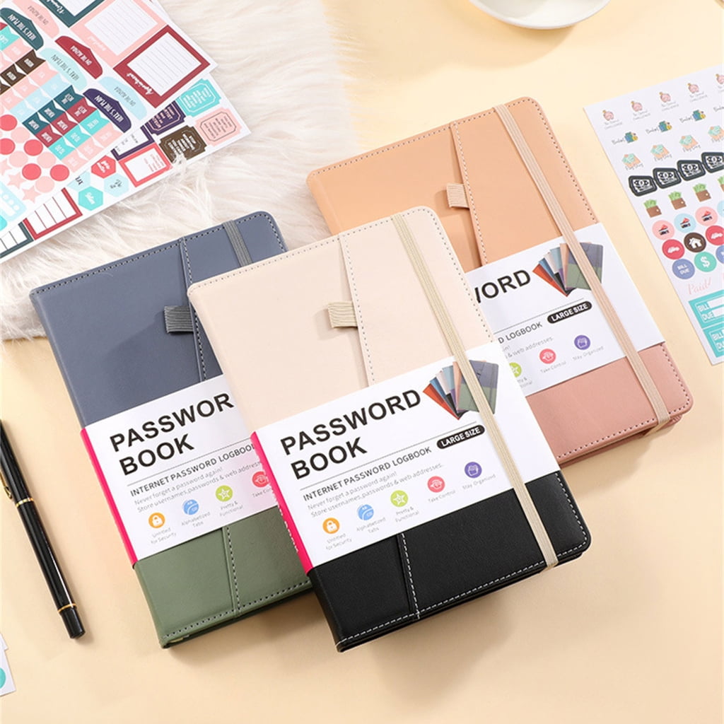 Milue Organized A5 Password Record Book with Alphabet Labels and Planning Stickers