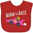 thumbnail image 3 of Inktastic Born to Race- Pink Race Car Boys or Girls Baby Bib, 3 of 4