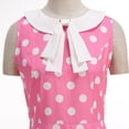 thumbnail image 5 of Mifsaly Womens Vintage A Line Dresses Knee Length Sleeveless Bow Tie Collar Polka Dot Summer Dress Elegant Wedding Guest Tea Party Retro Rockabilly S, 5 of 5