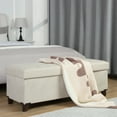 thumbnail image 4 of Fabric Storage Ottoman, Bench for Entryway and Bedroom, Beige, 4 of 11