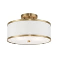 thumbnail image 6 of Livex Lighting Park Ridge 2-Light Metal & Fabric Ceiling Mount in Antique Brass, 6 of 10