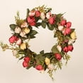 thumbnail image 6 of Rose Flower Wreath Faux Floral Wreath Door Wreaths for Front Door Inch Red, 6 of 9