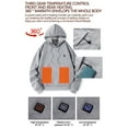 thumbnail image 6 of Heated Sweatshirt Unisex USB Heated Hoodie with 3/7 Heating Levels Men Women Heated Jacket USB Rechargeable Heated Body Warmer Thermal Tops Heated Clothing for Running Hiking, 6 of 7