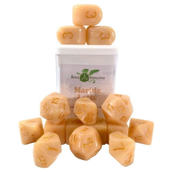 R4I Dice w/Arch'd4: Marble - Latte (15)