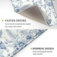 thumbnail image 3 of Chinoiserie Flowers Dish Drying Mat for Kitchen Counter, 18x24 Inch Vintage Blue Floral Birds Ultra Absorbent Reversible Dish Drainer Mats Plate Holder, 3 of 6