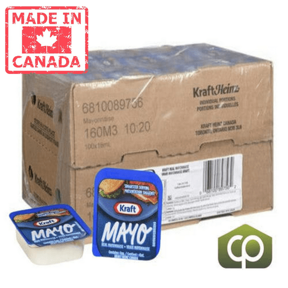 Kraft Real Mayonnaise Portions - 18ml/8.8 lbs(200/Case)- Canadian Made