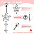 thumbnail image 3 of Bocaoying 5 Pcs Belly Button Ring Pendants, Belly Button Piercing Jewelry, Dangle Belly Button Rings, Stainless Steel Belly Rings for Women, Cute Heart-Shaped Bow Flower Pregnancy Belly Rings, 3 of 7