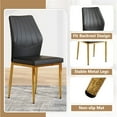 thumbnail image 7 of LUFTUT Modern Dining Chairs Set of 4, Black PU Leather Upholstered Kitchen Side Chairs, Ergonomic High-Back Design with Sleek Gold Metal Legs, 7 of 7